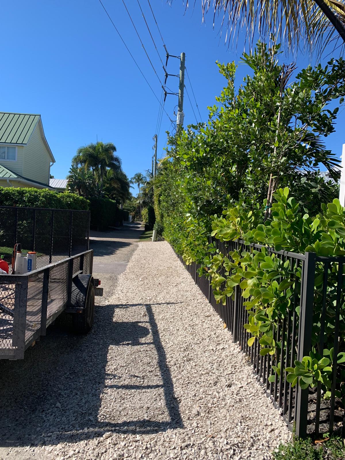 Finished gravel pathway